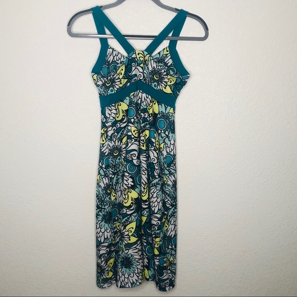 PrAna Floral Teal Dress Small - Picture 6 of 8